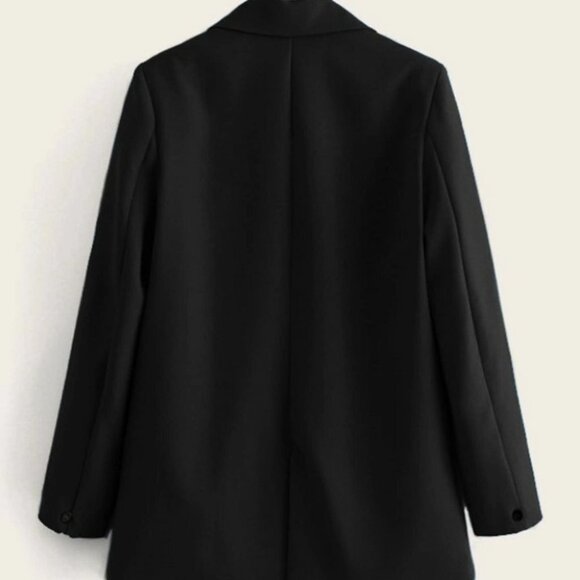 Double Breasted Lapel Neck Blazer black - Picture 14 of 16